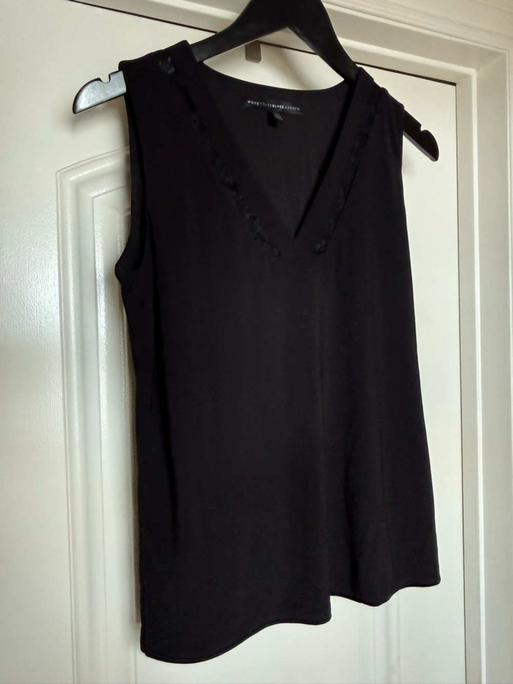White House Black Market Black V-Neck Sleeveless Camisole